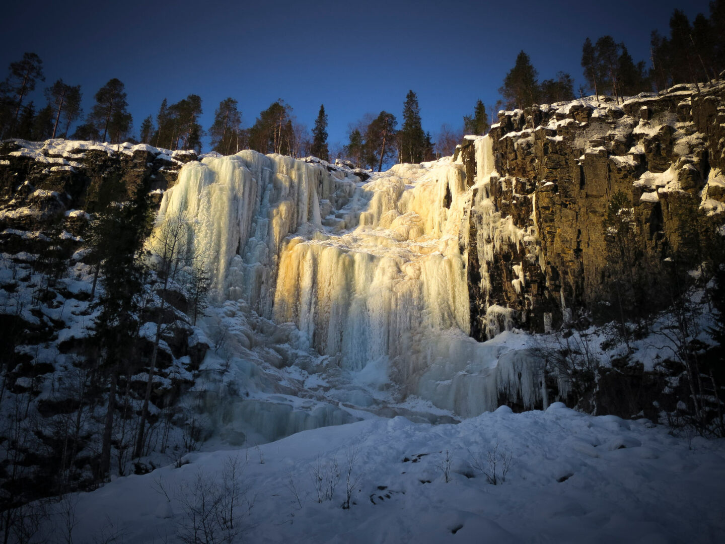 Korouoma Canyon in winter in Posio, Finland