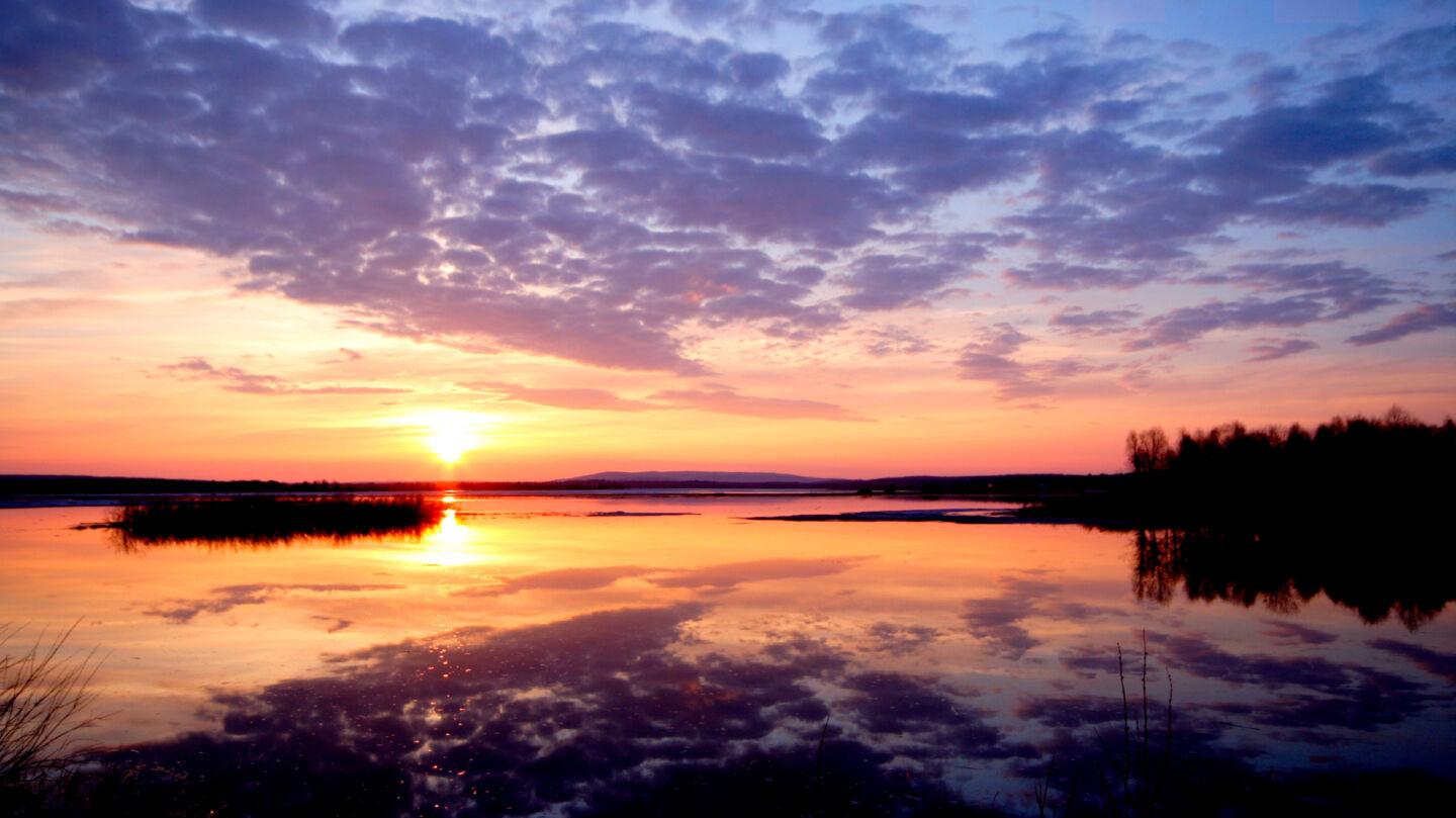 The Midnight Sun, one of many unique Arctic light conditions in Finnish Lapland