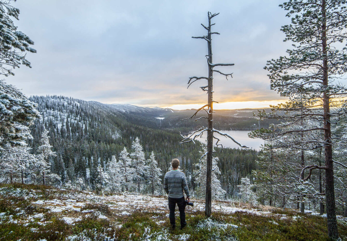 Valtavaara-Pyhavaara Nature Reserve in early winter in Ruka-Kuusamo, Finland