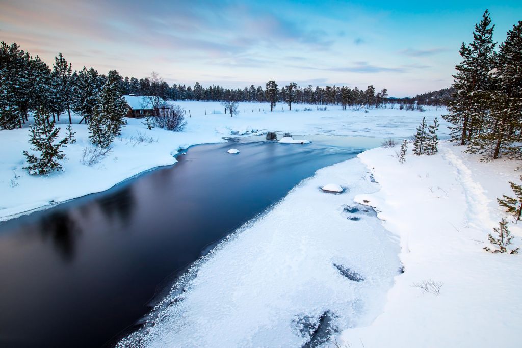 winter river in Lapland
