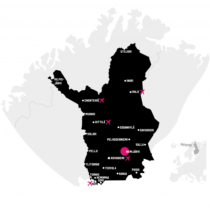 Kemijärvi Lapin kartalla