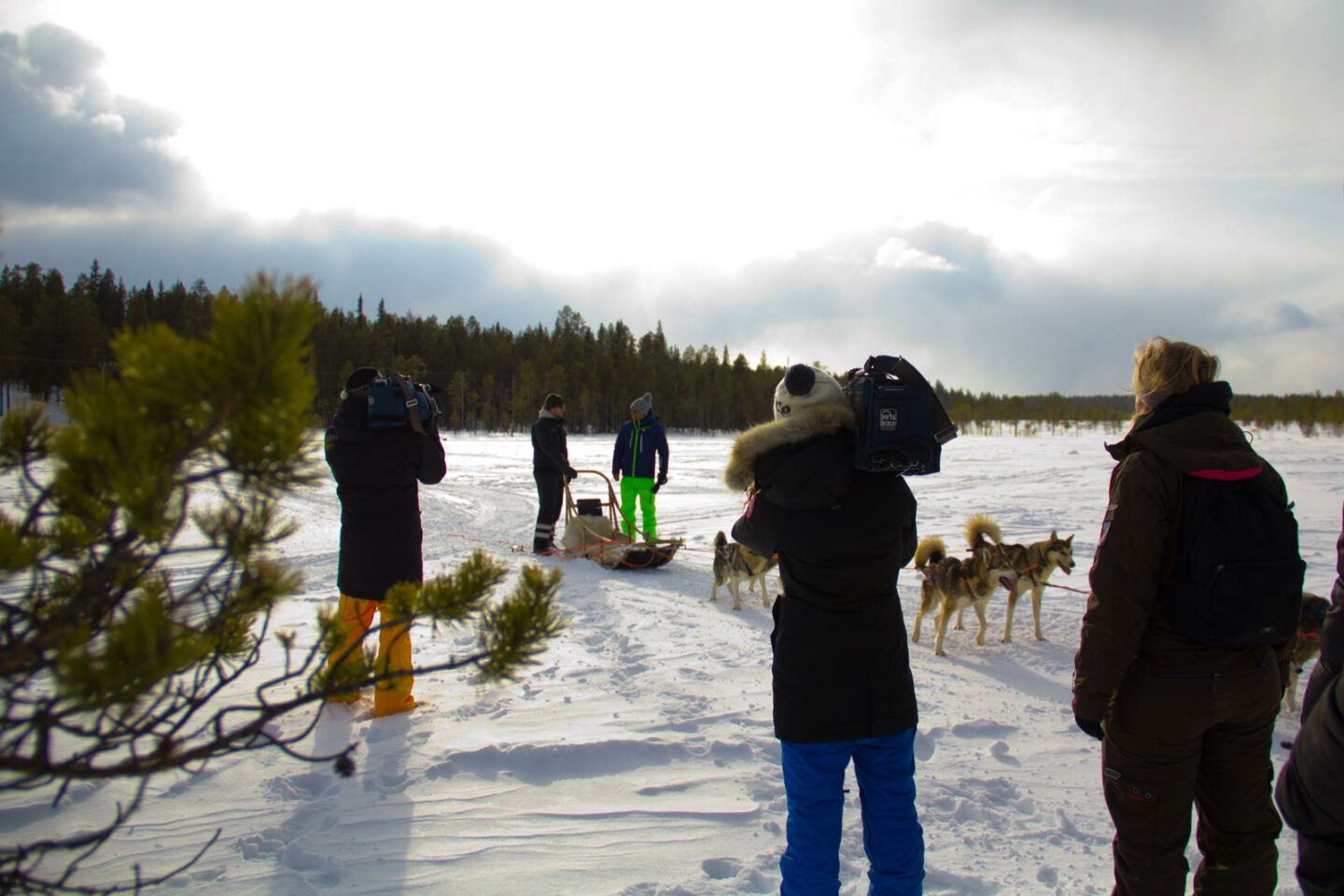 Reality tv production Le Plein De Sensation filming in Finnish Lapland