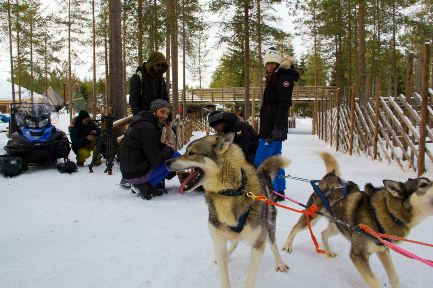 Reality tv production Le Plein De Sensation filming in Finnish Lapland