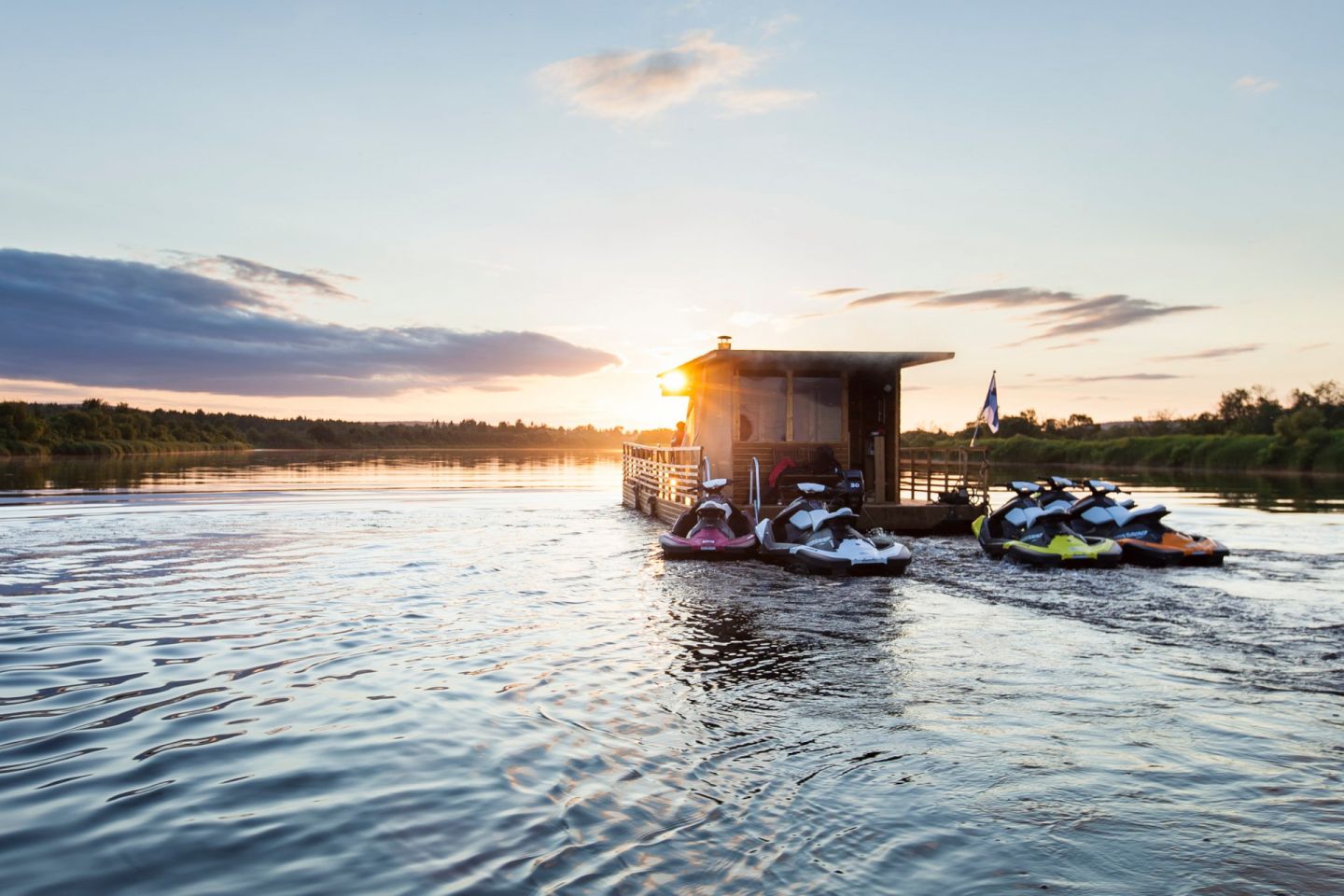 Floating sauna in Rovaniemi, Finland