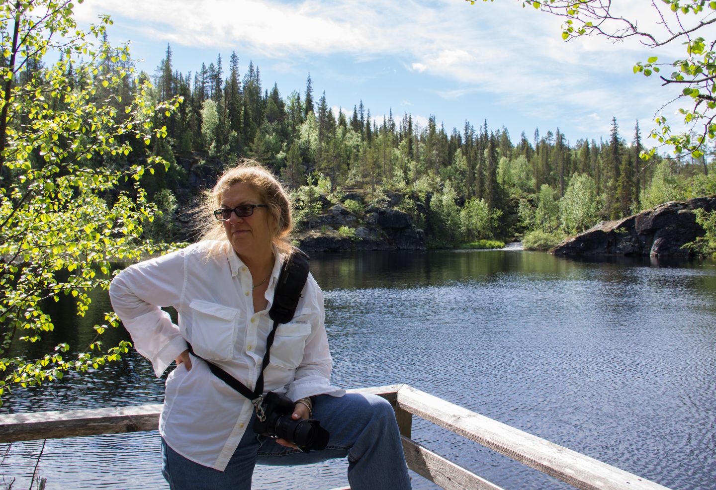 Lori Balton enjoying the summer sun in Finnish Lapland