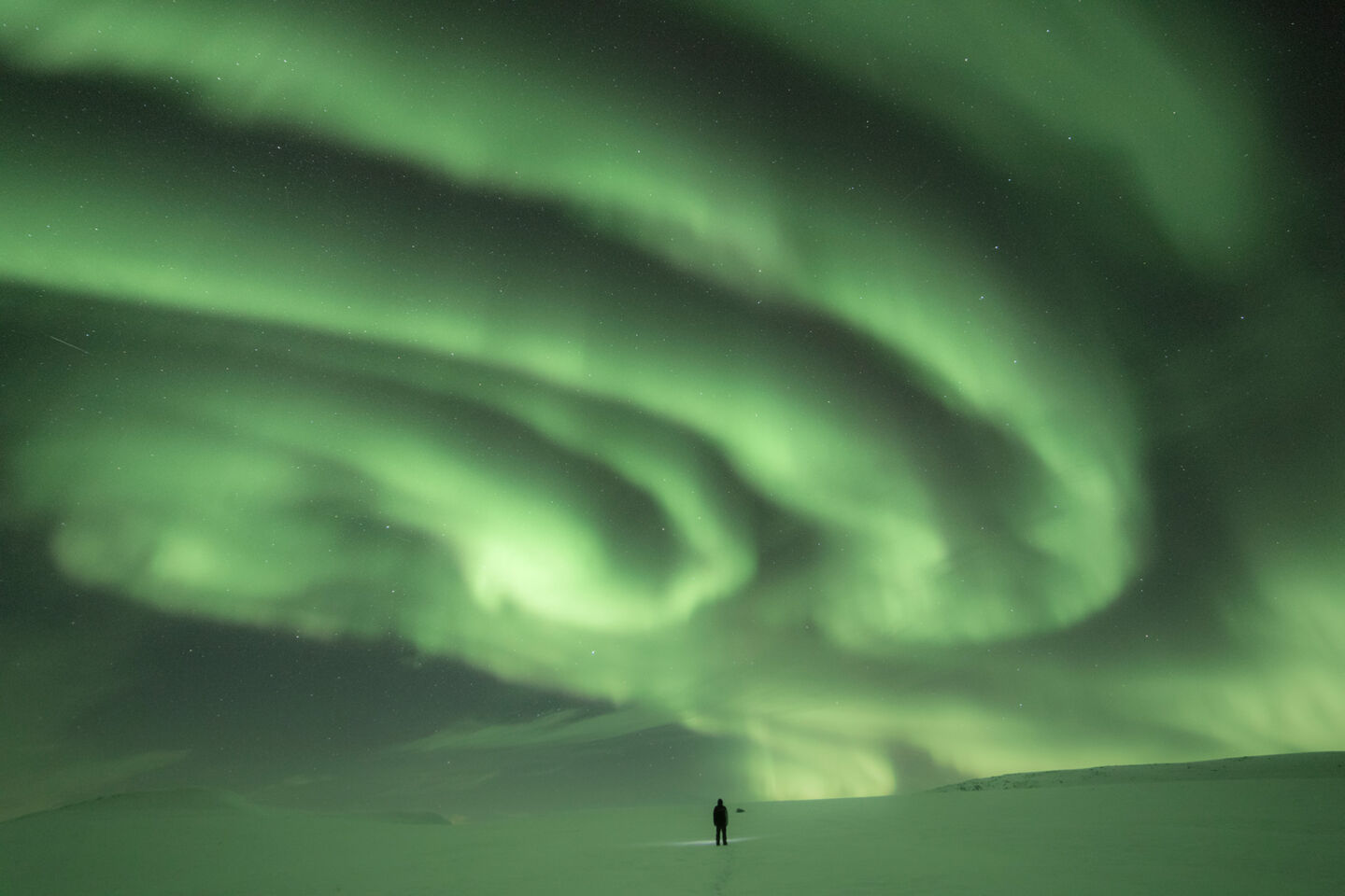 Auroras light up the Arctic sky in Kilpisjärvi, Finland