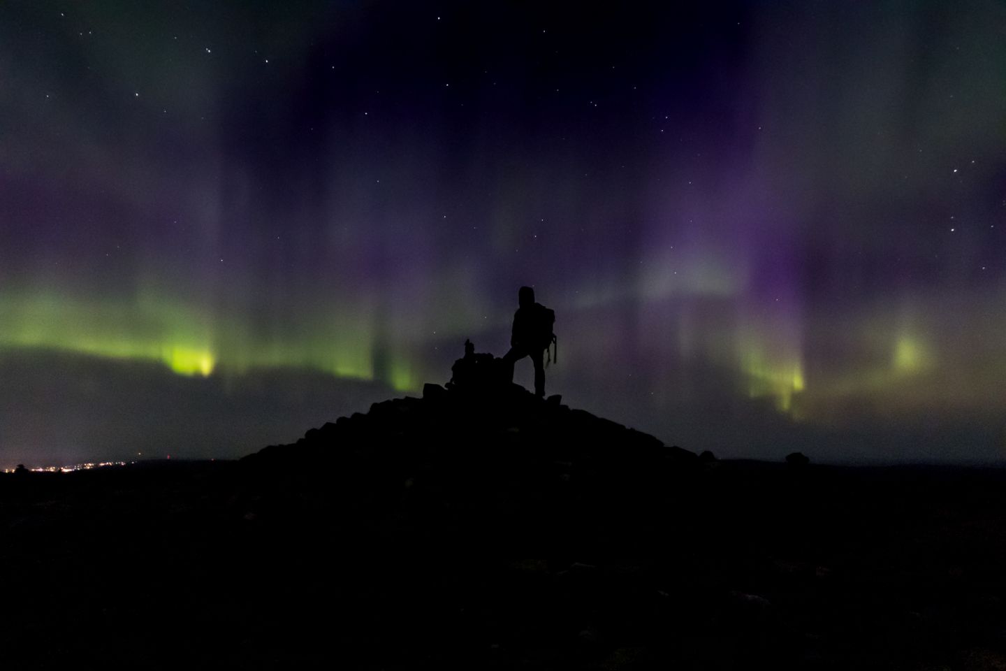 The Northern Lights over UKK National Park in Finnish Lapland