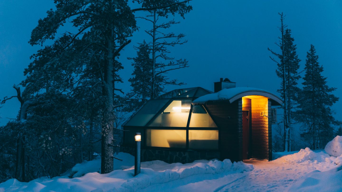 Levi glass igloo in Lapland