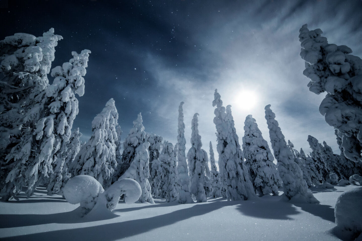 Night-time in Finnish Lapland in the winter often extends well beyond 10 hours.