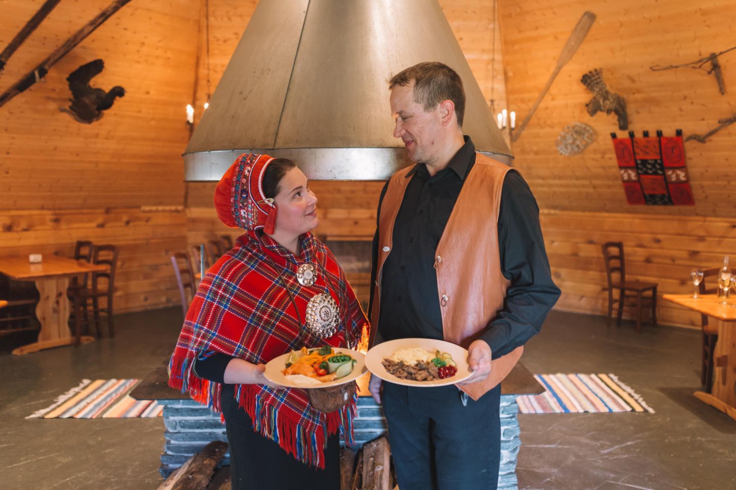 Couple at the Jaakkola sami reindeer farm