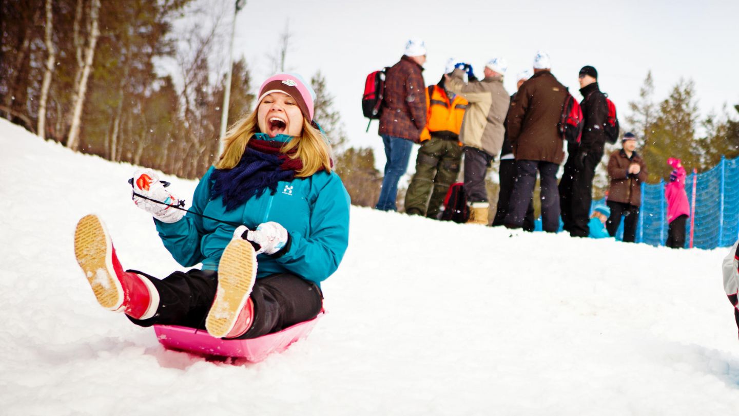 Snow slide in Finland