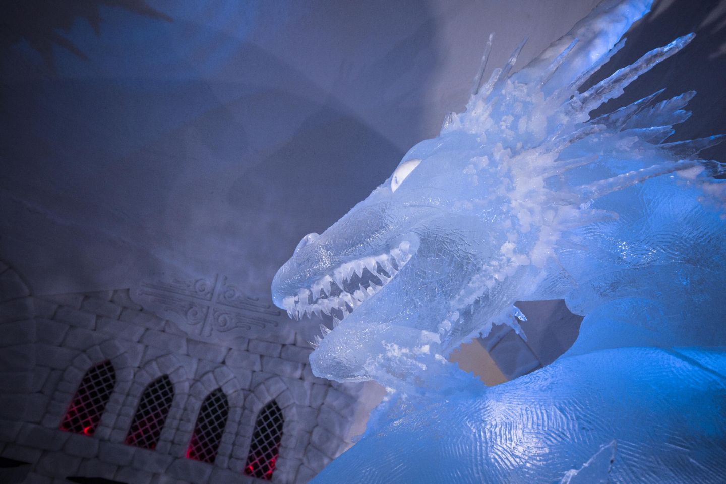 Game of Thrones snow village ice dragon