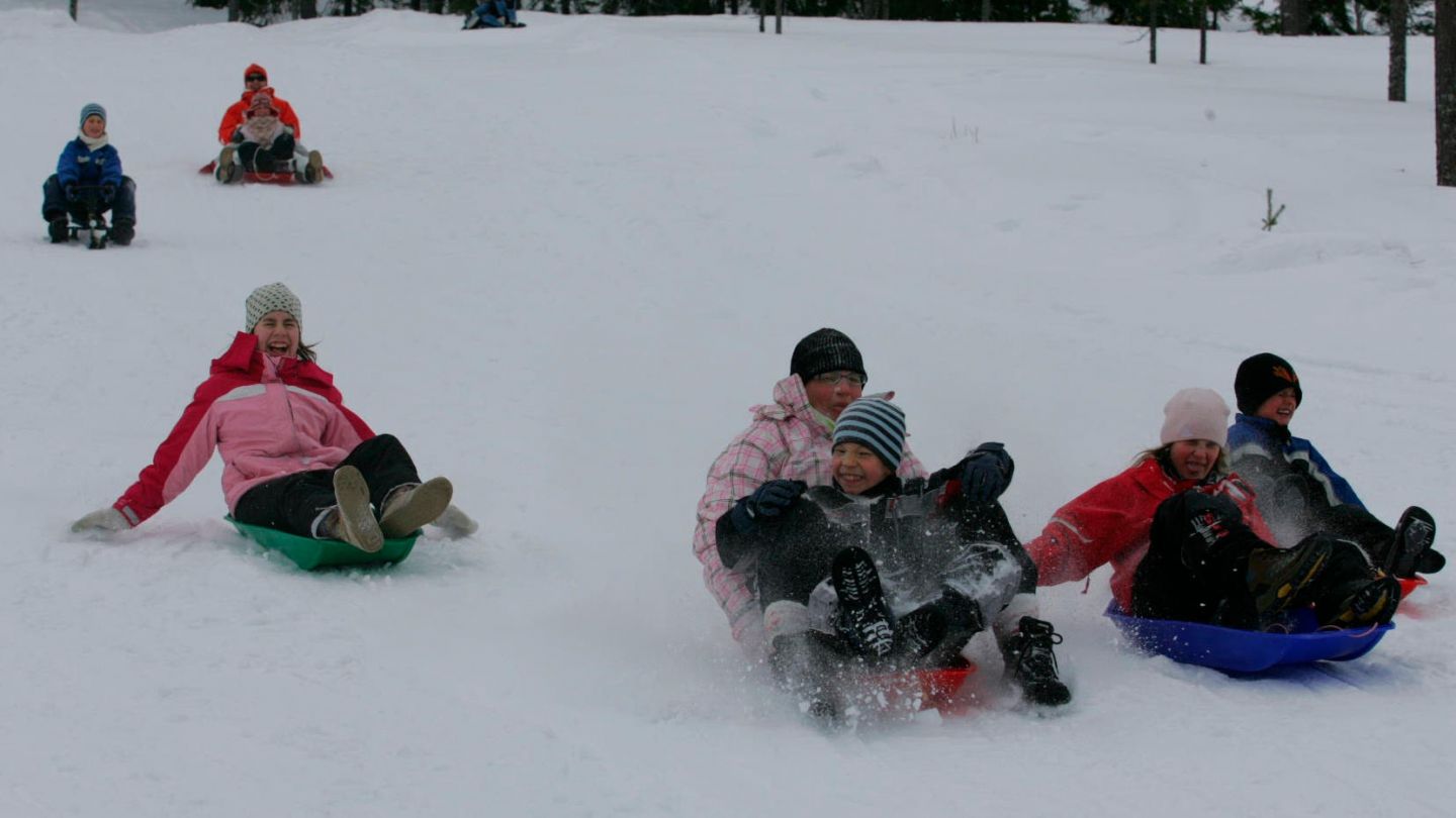 Snow slide in Lapland