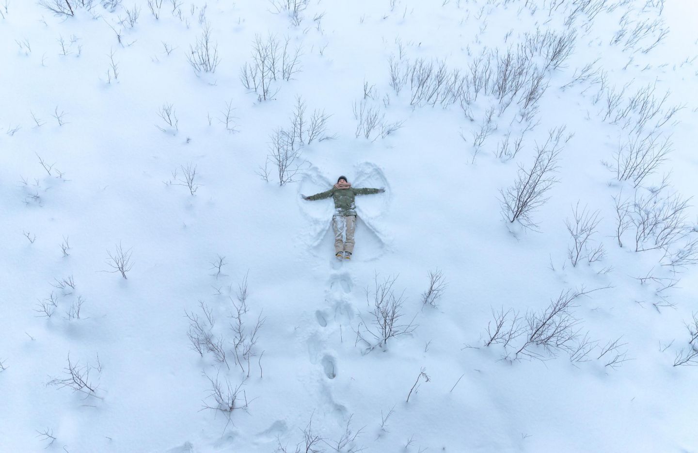 Snow Angel in Lapland field