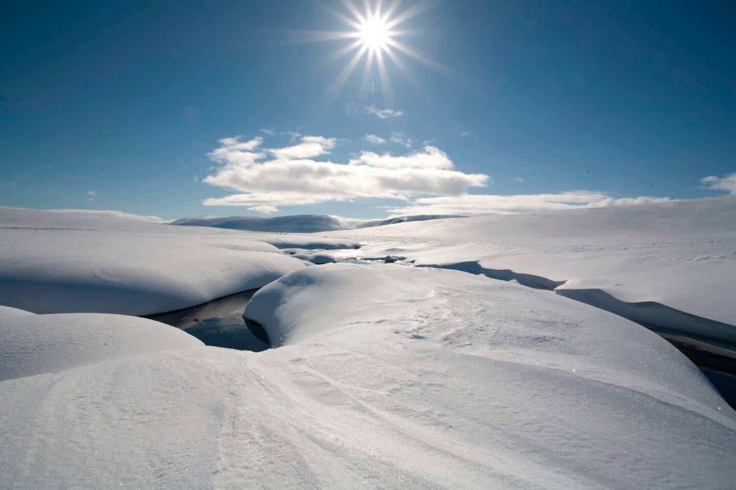 Enontekiö, Finland in winter, a stand-in location for Antarctica