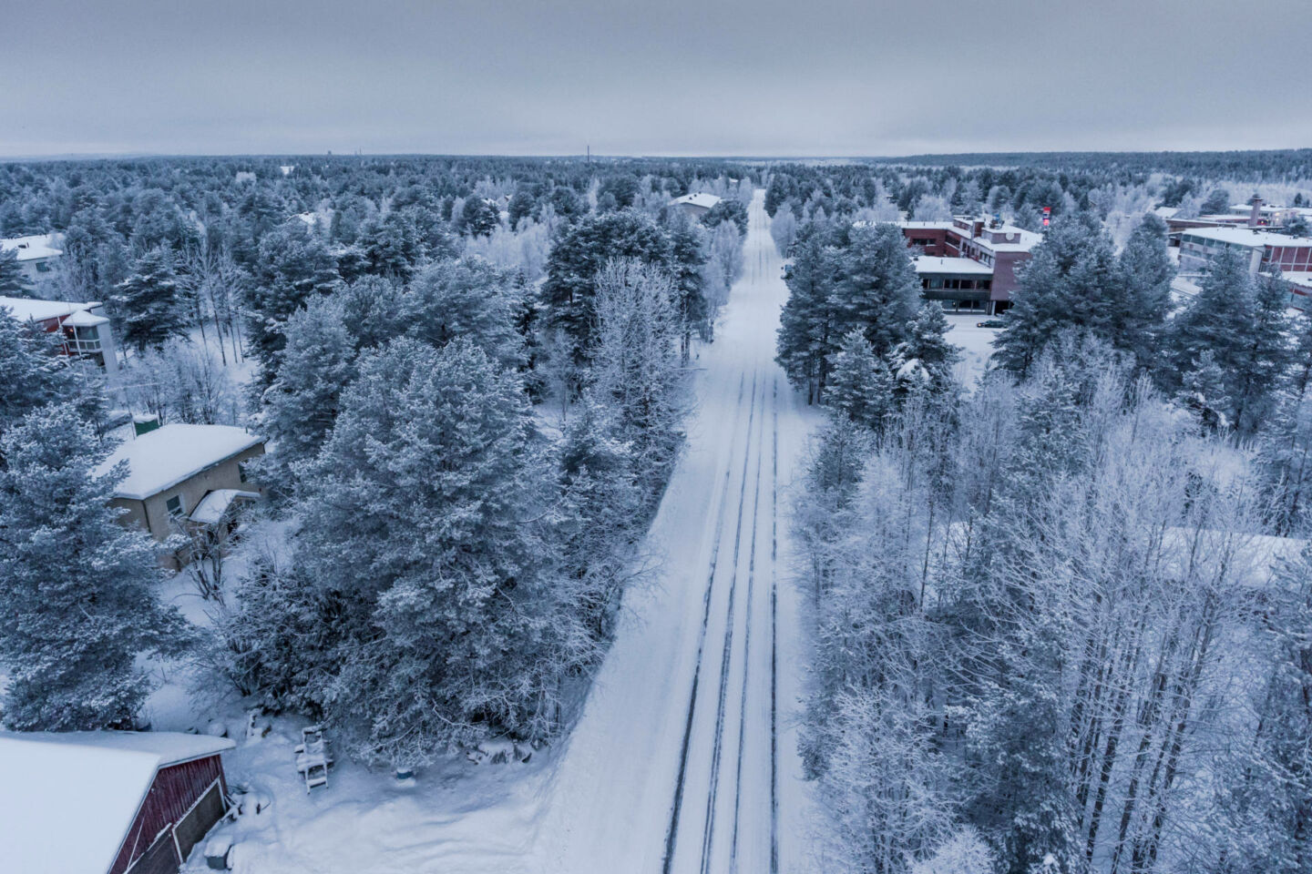 Sodankylä, Finland in winter, a stand-in location for Siberia