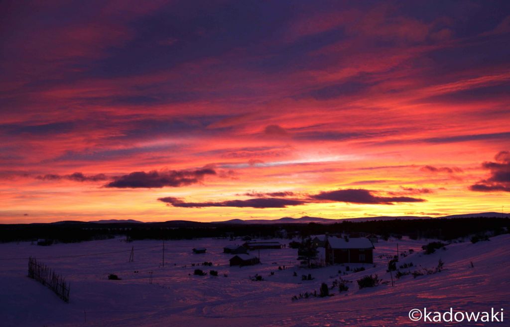 sunset in Lapland, by a Japanese photographer
