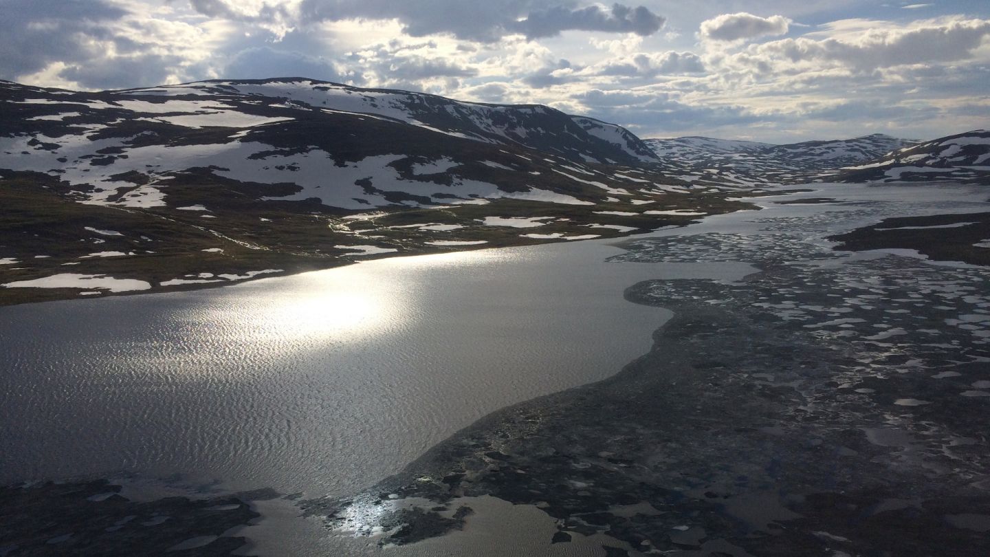 Reflection on Lake Kilpisjärvi, a tundra location