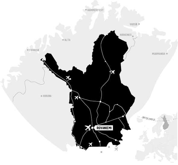 Map of Rovaniemi in Finnish Lapland