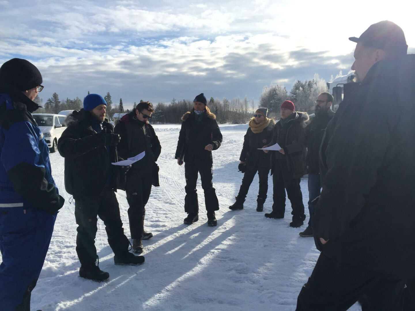 Production crew from Shell Helix Ultra commercial filmed in Finnish Lapland