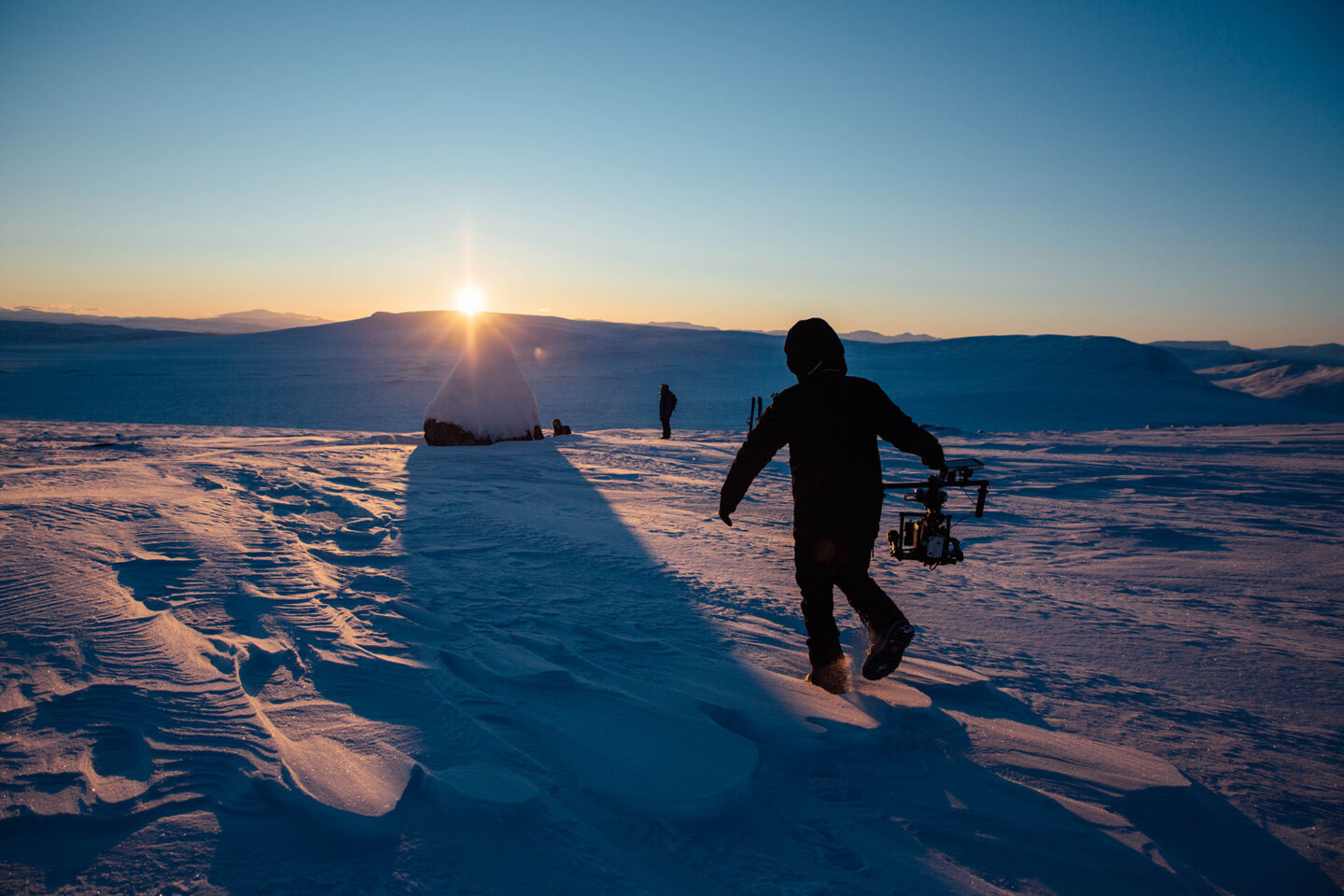 Filming in winter gear