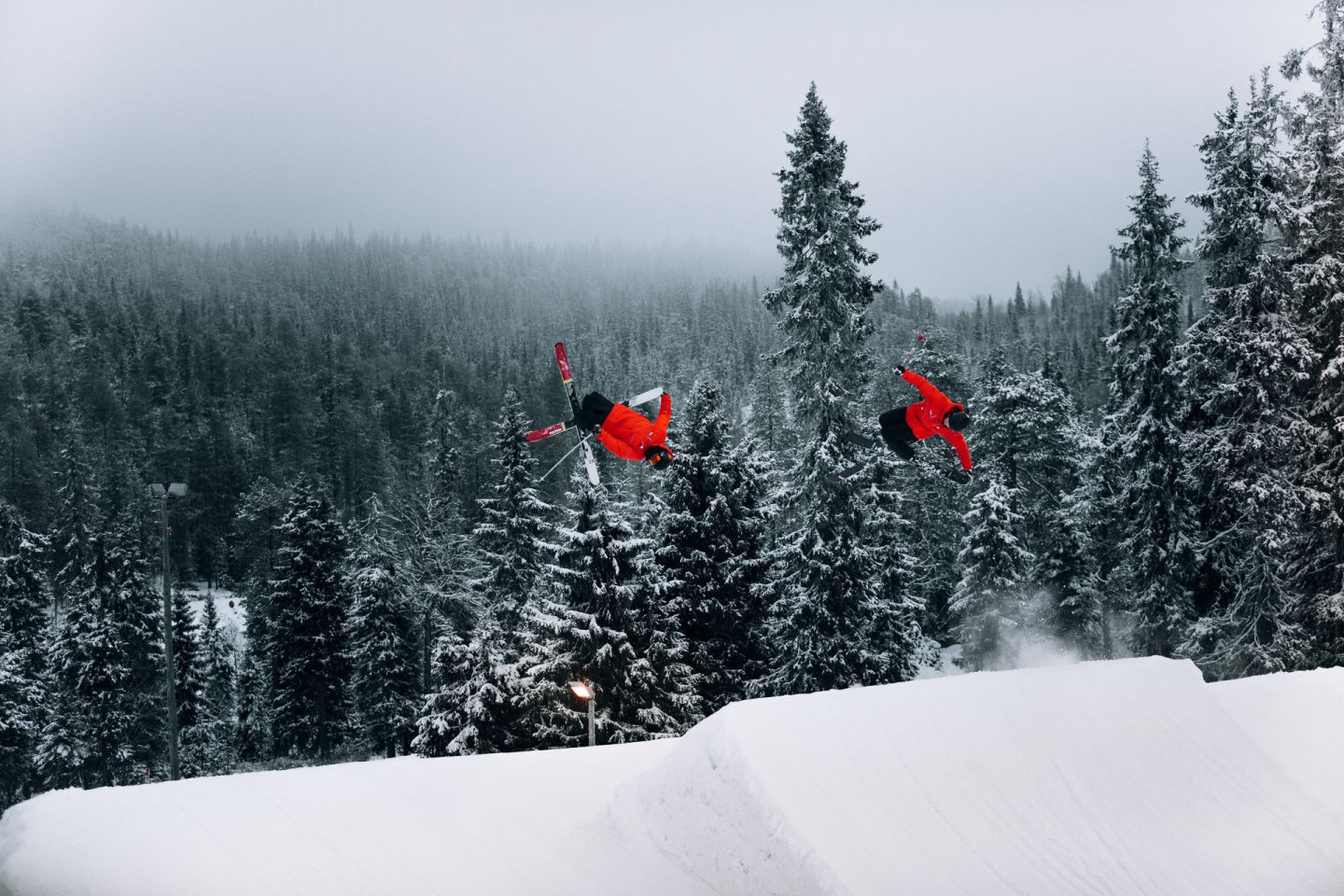 Skiing in Ruka-Kuusamo, Finland