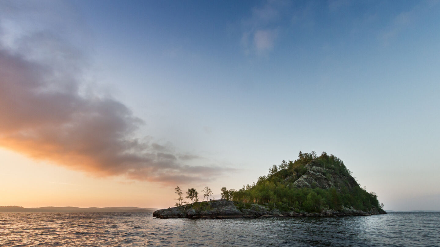 Ukonsaari Island in Lake Inari in Inari-Saariselkä, Finland