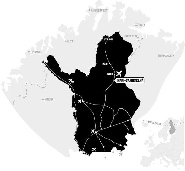 Map of Inari-Saariselkä in Finnish Lapland