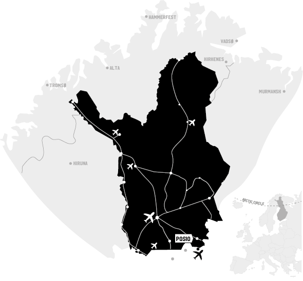 Map of Posio in Finnish Lapland