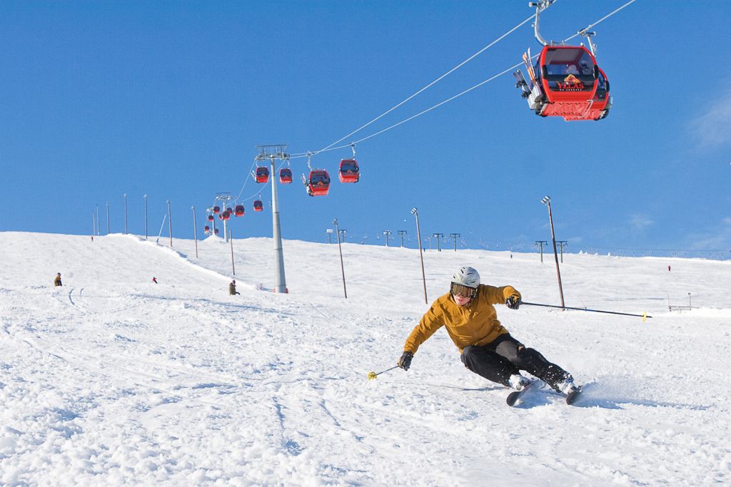 Downhill skiing at Ylläs, Finland's largest ski resort