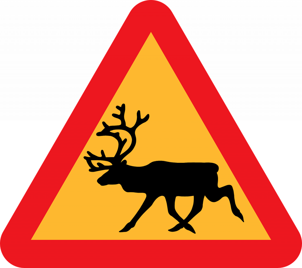 Reindeer sign in Lapland