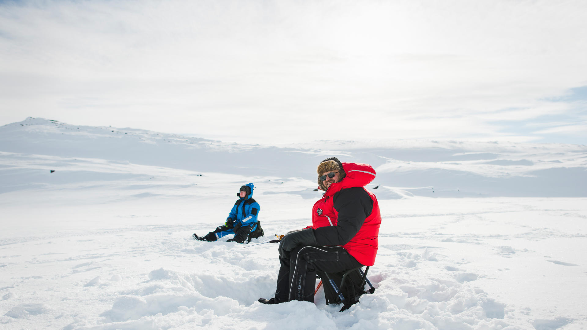 Ice Fishing under Ice
