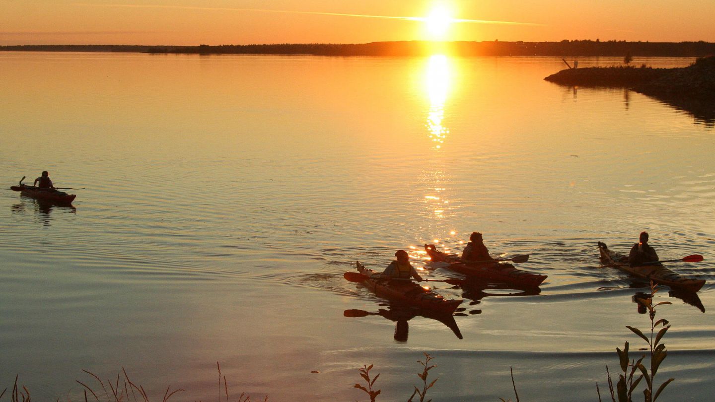 Kayaking under the Midnight Sun in Lapland