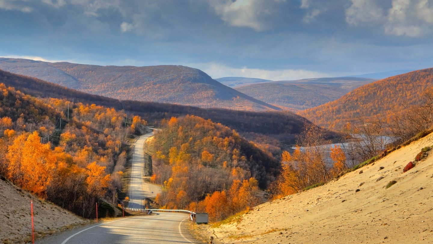 Autumn view in Utsjoki Lapland