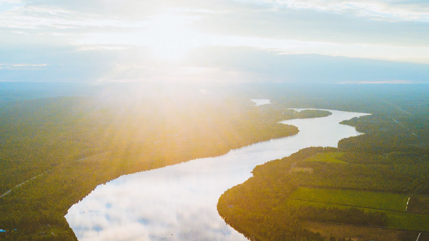 Summer river in Pello, Finland