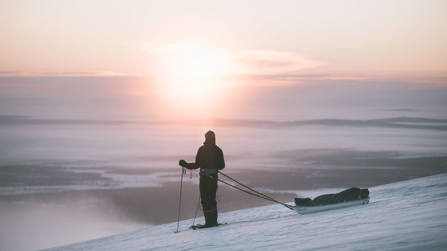 Atop the hills in Muonio in Lapland, Finland