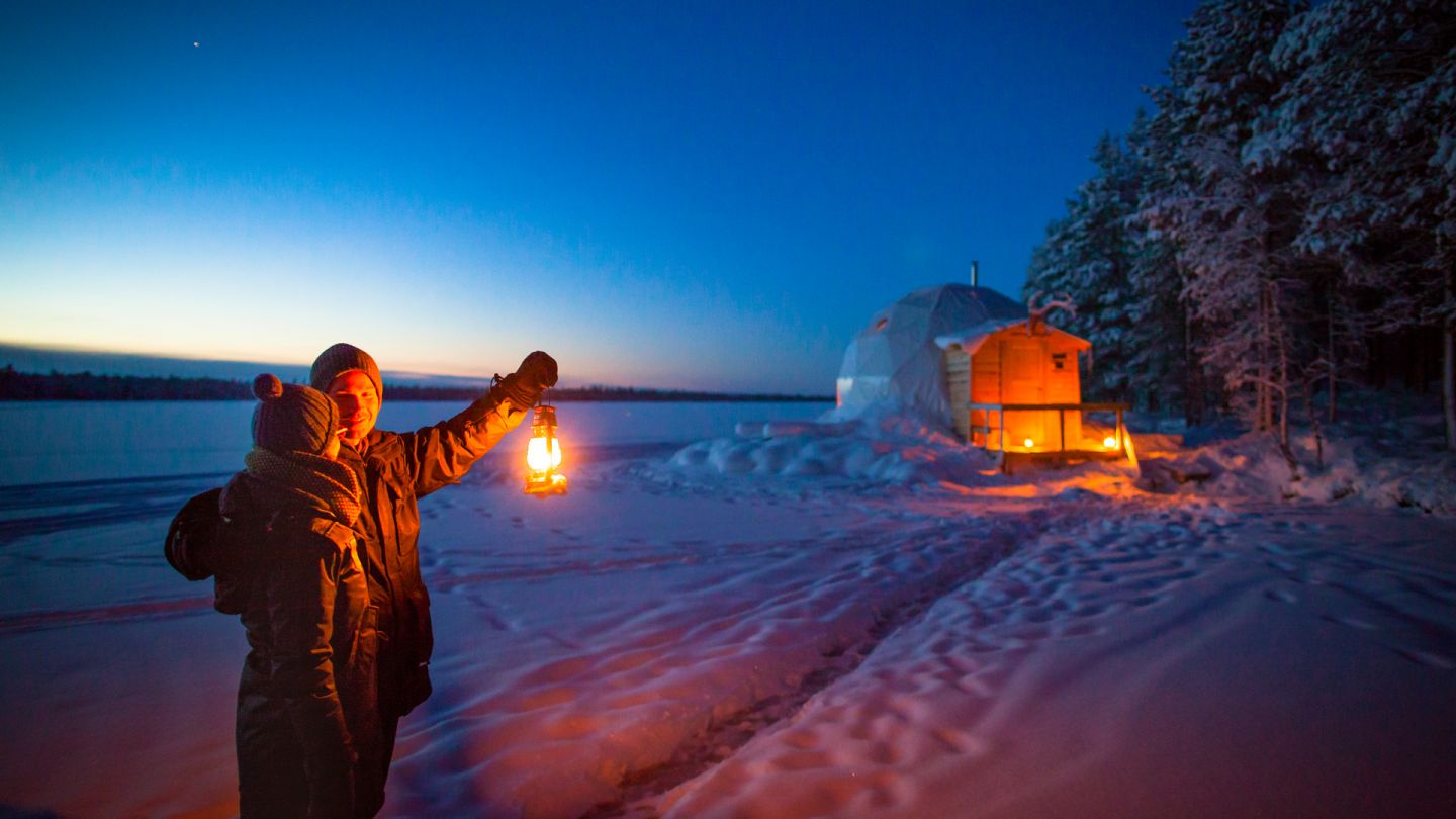 Torassieppi aurora bubble in Muonio, Finland