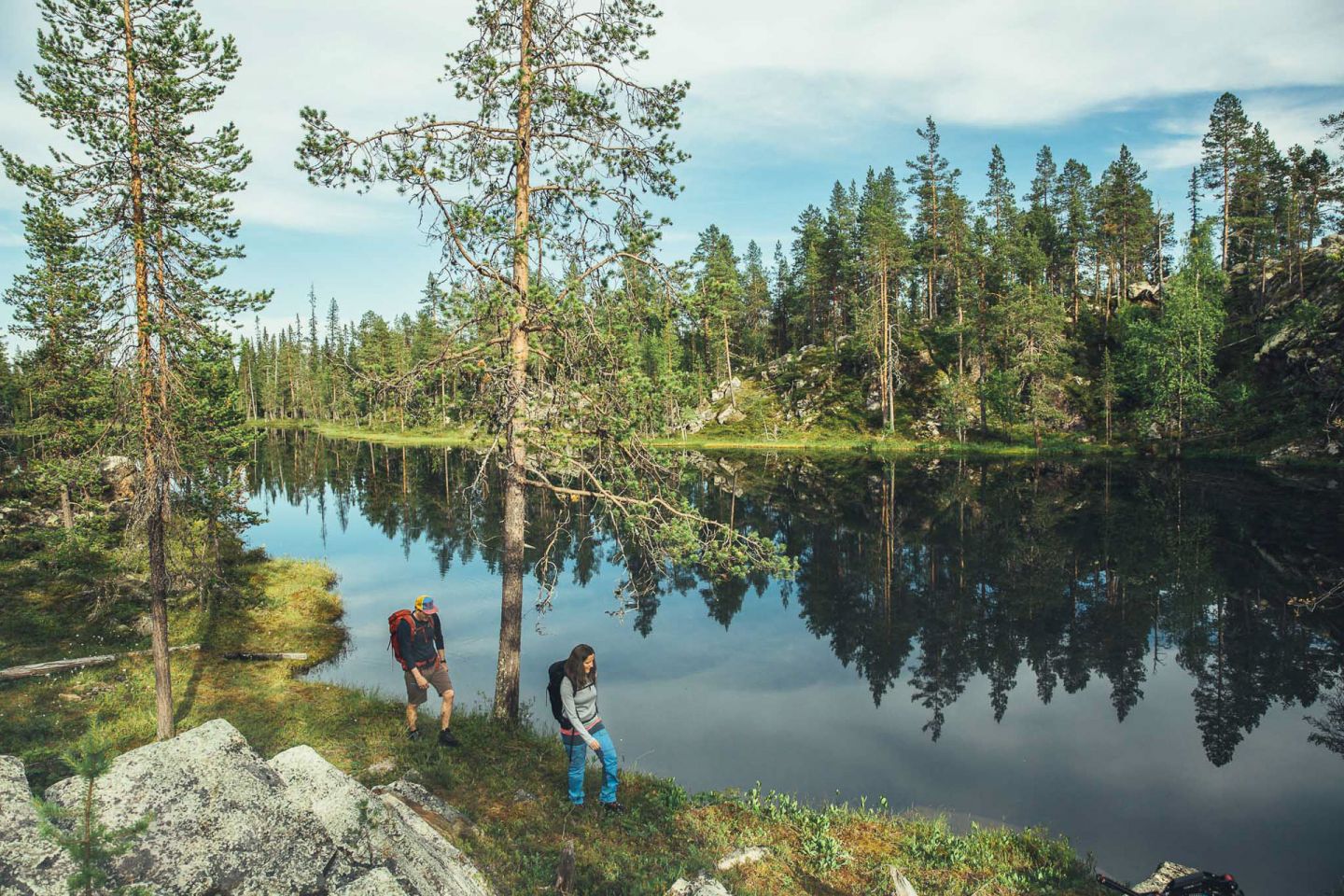 Summer lake holiday in Levi, Finland