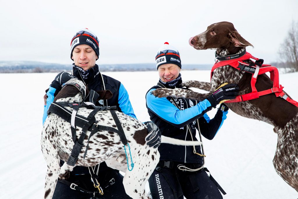 Racers and their dogs