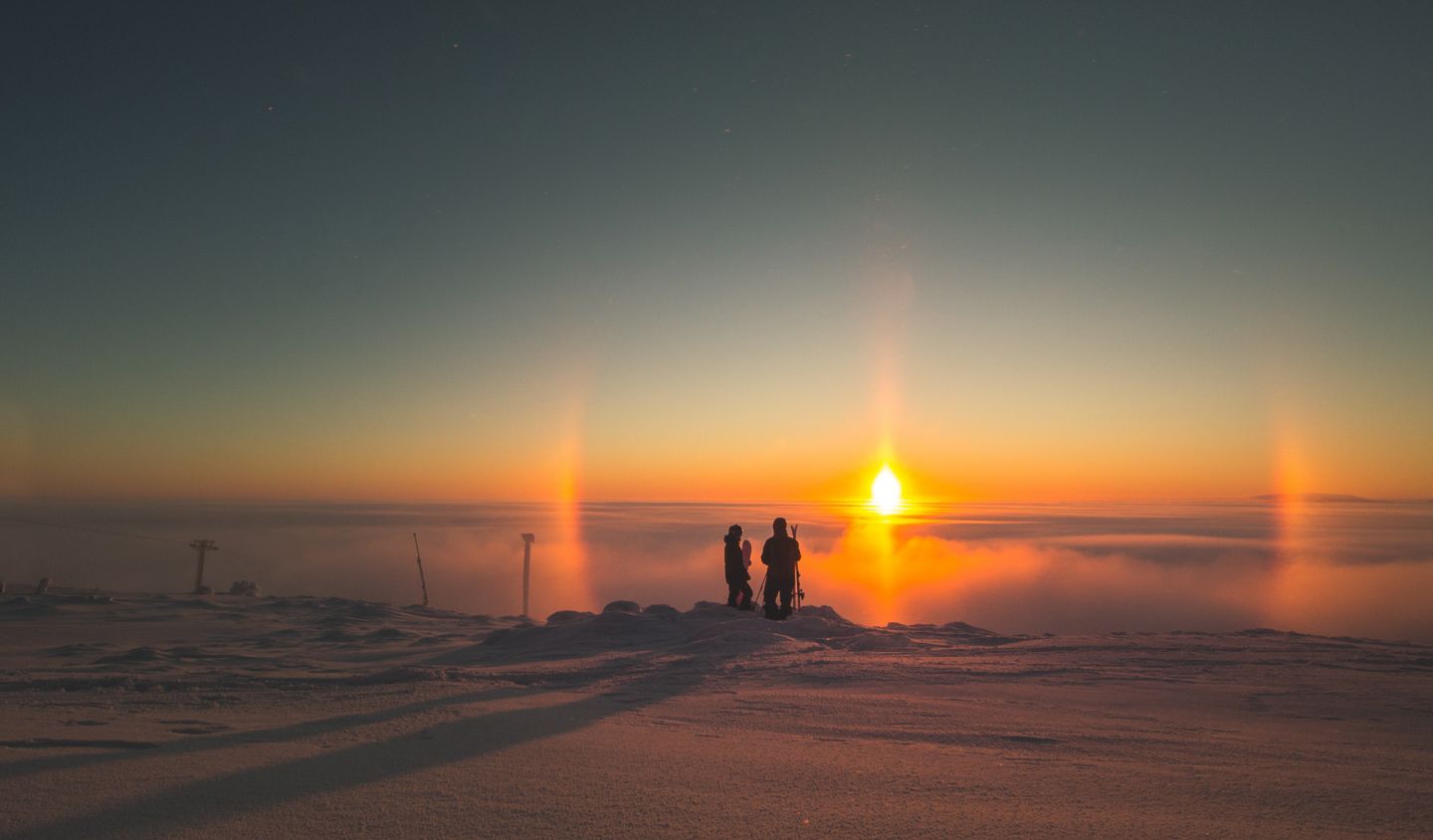 Winter halo in Levi, Finland