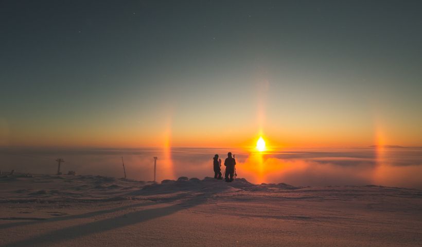 Winter halo in Levi, Finland