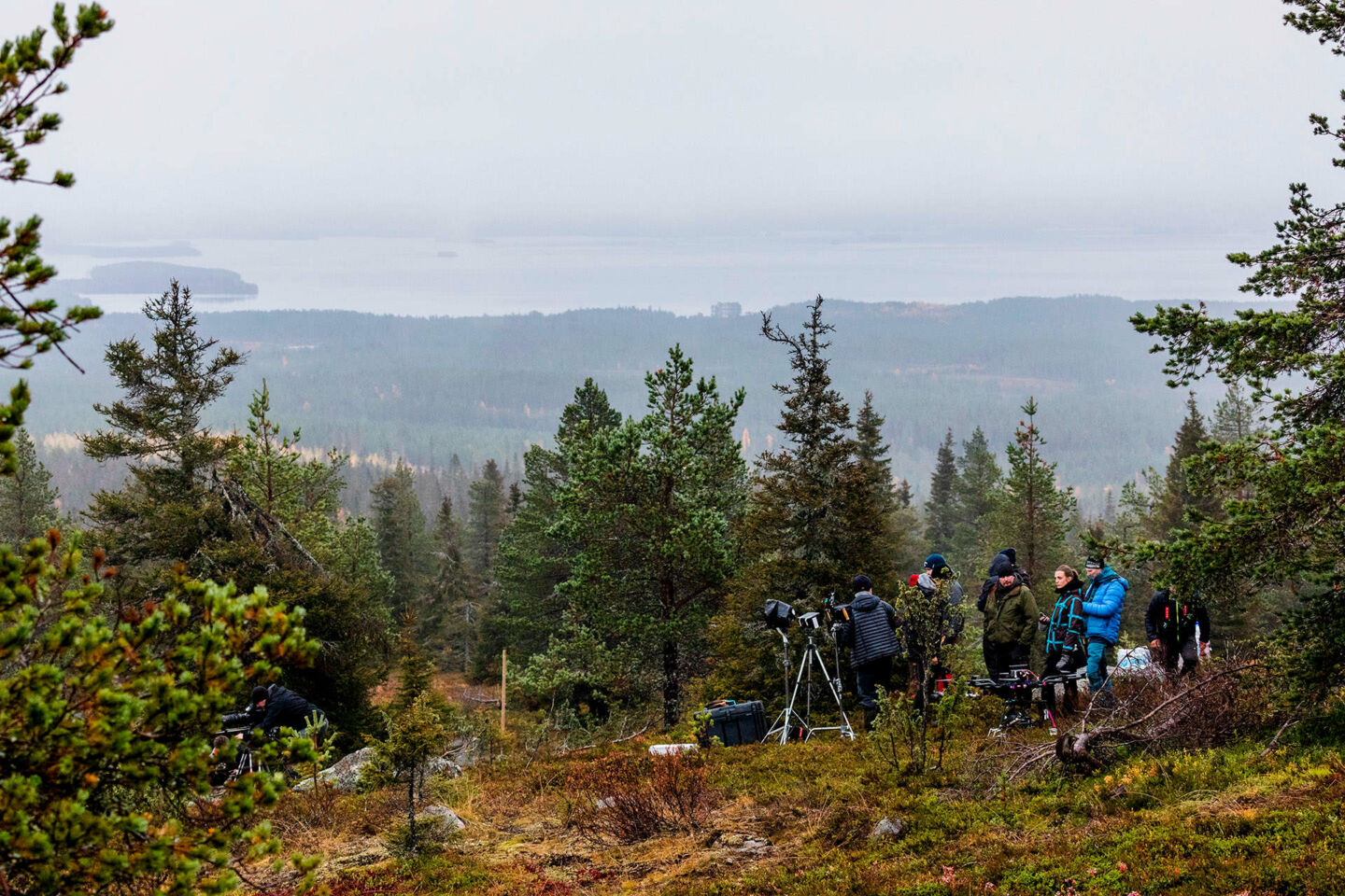 Production A Reindeer's Journey filming in autumn in Finnish Lapland