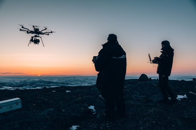 Filming with drones in Finnish Lapland is easy and convenient