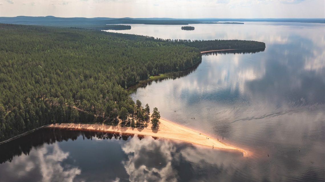 Sandy beach in Pello, Lapland