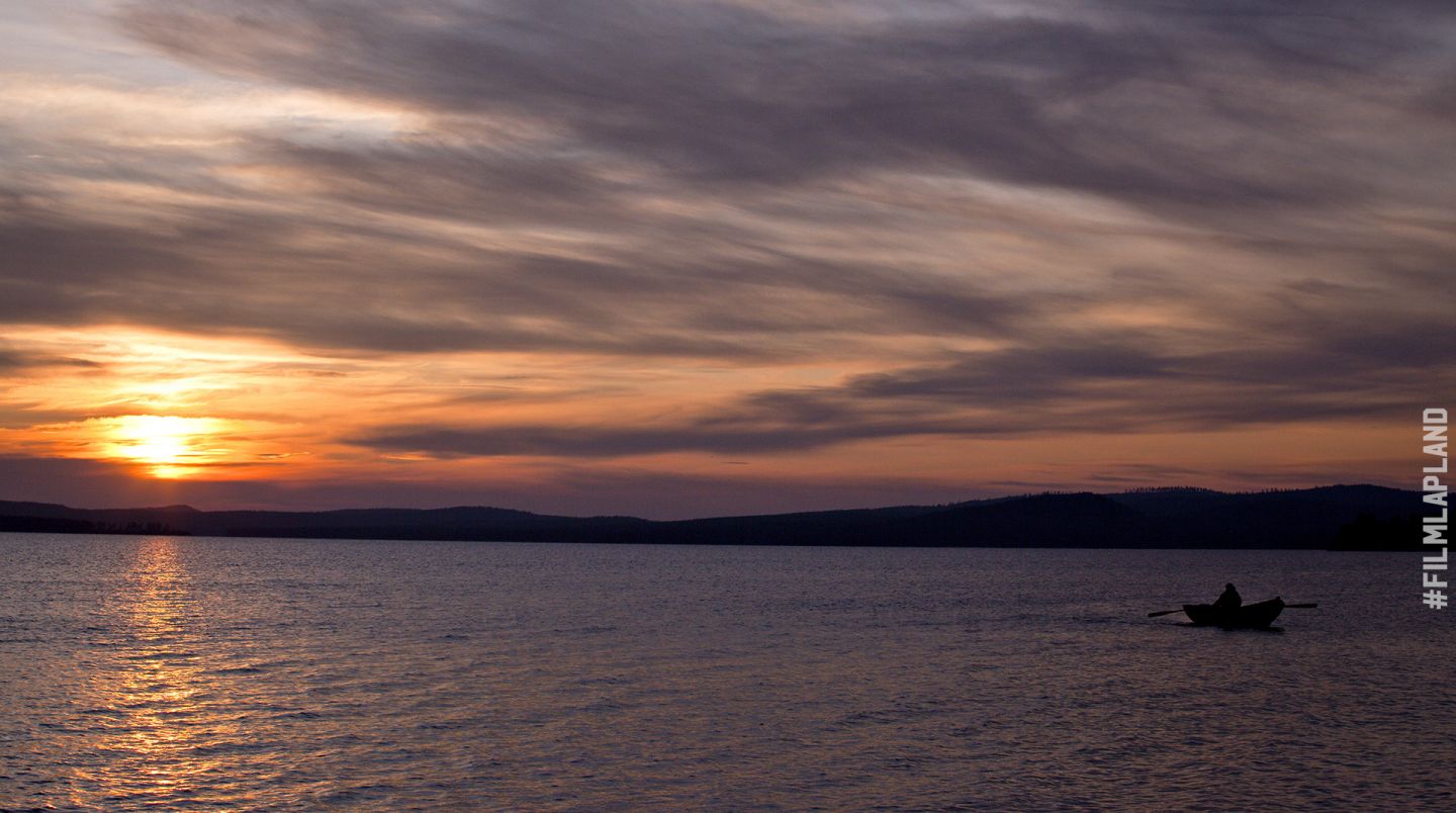 Midnight Sun over a Lapland lake