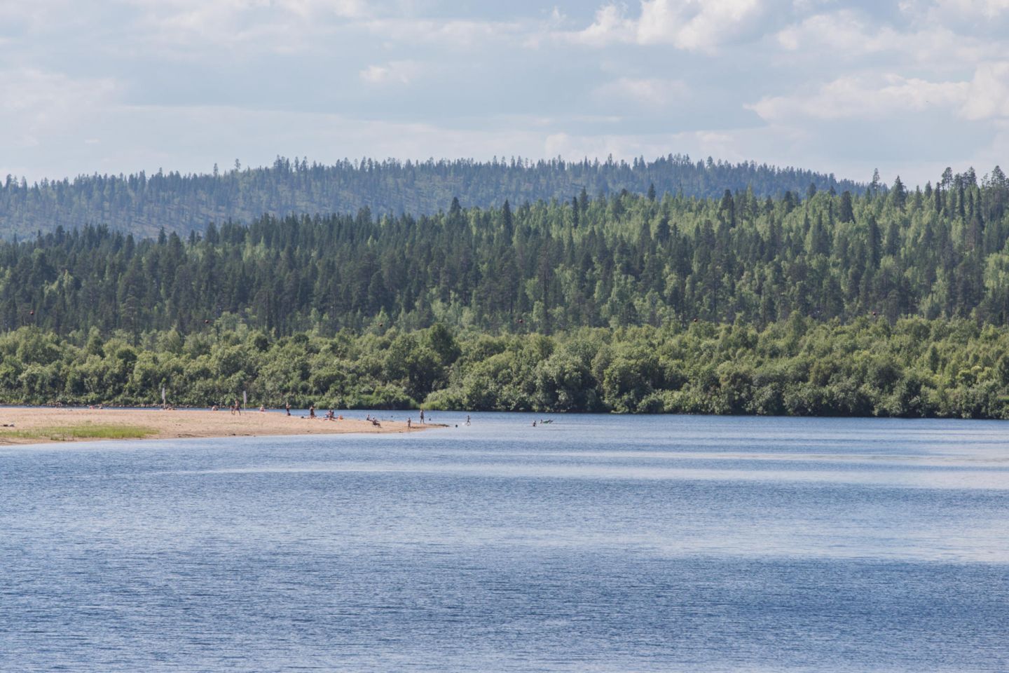 Beach by the forest in Ivalo, Finland