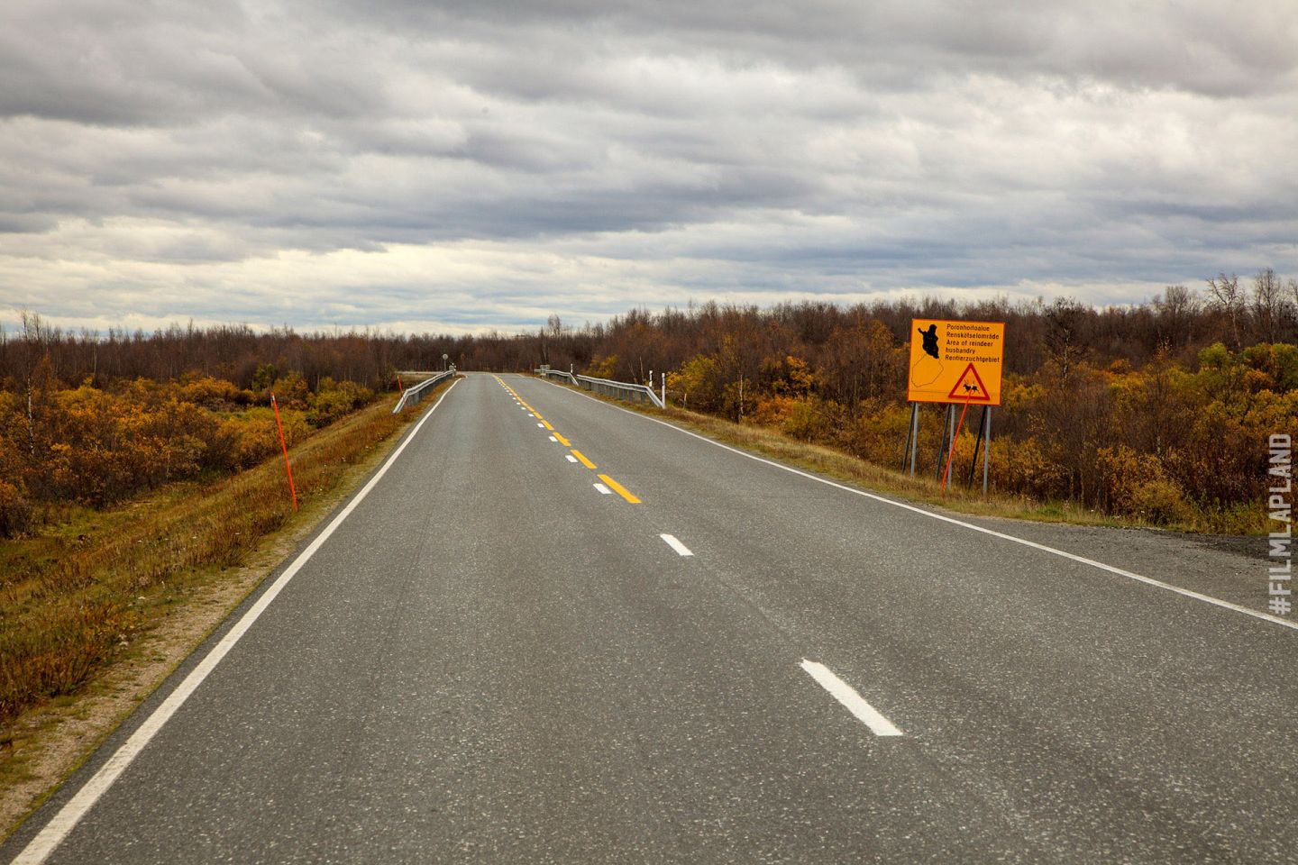 Highway in Enontekiiö, Lapland, Finland