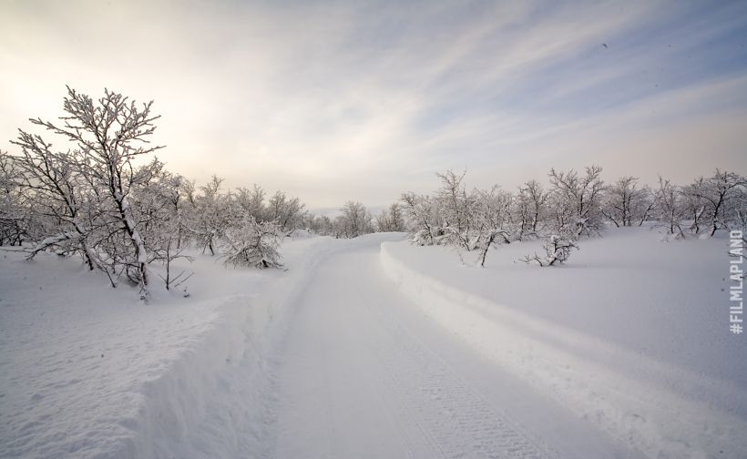 Snowmobile track in Enontekiö, northern Finland