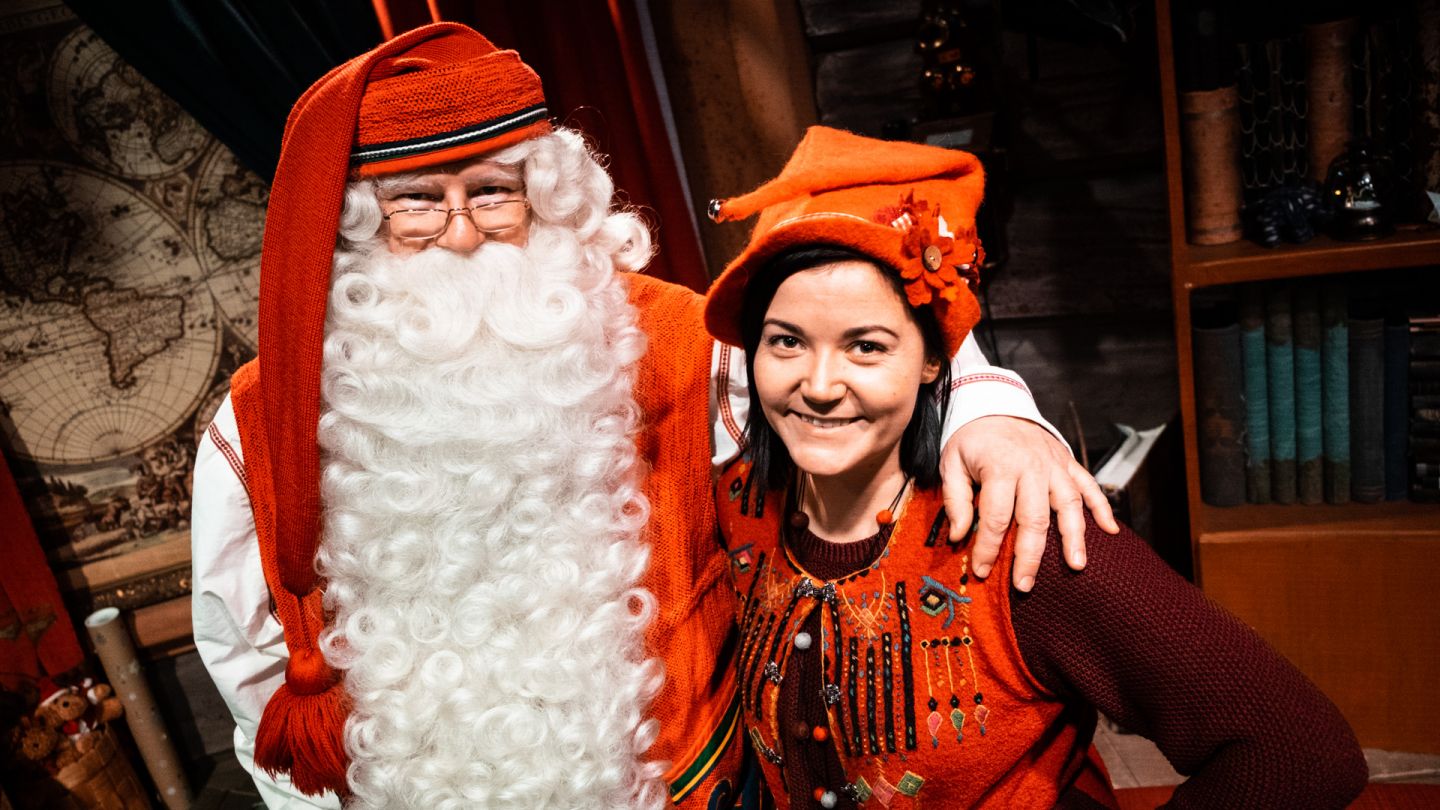 Santa Claus and elf Vanilja at the Santa Claus Office