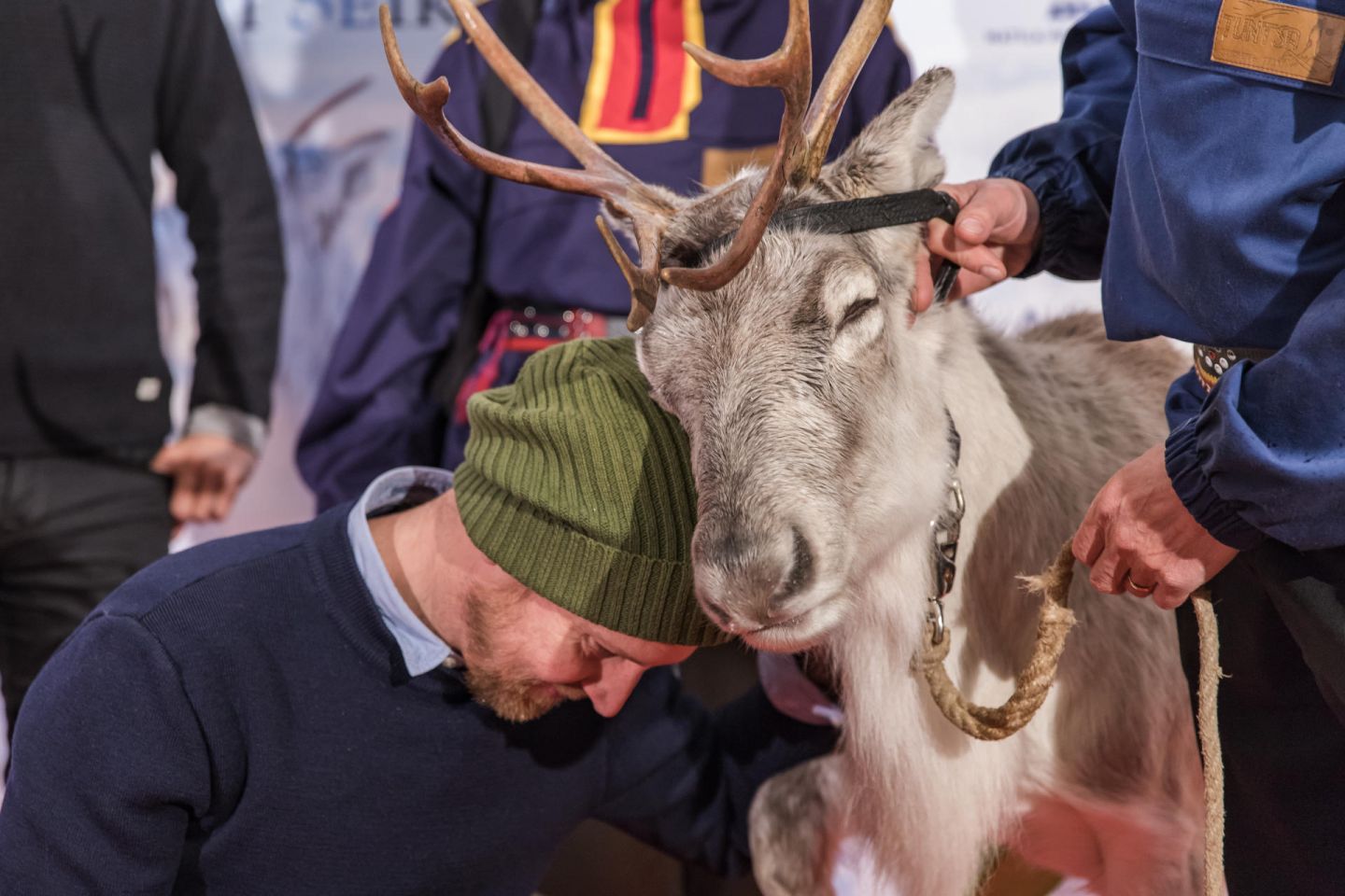 Guillaume Maidatchevsky and Ailo at the Rovaniemi special premiere of Ailo's Journey